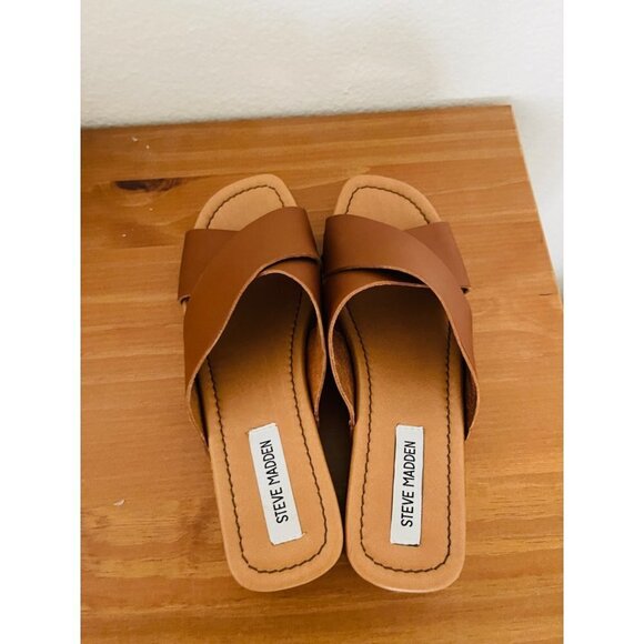 NWOT Steve Madden Wooden Open Toe Sandle Sz 10 - Picture 4 of 7
